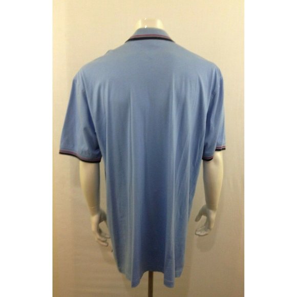 Tommy Hilfiger Pima Cotton Men's Blue Cuffed Short Sleeve Polo Shirt Size XXL - Picture 5 of 7